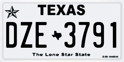 TX license plate DZE3791