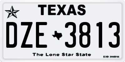 TX license plate DZE3813