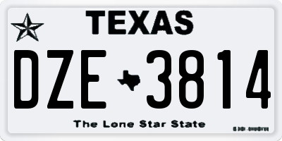 TX license plate DZE3814