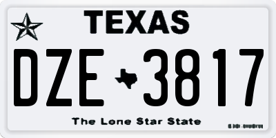 TX license plate DZE3817
