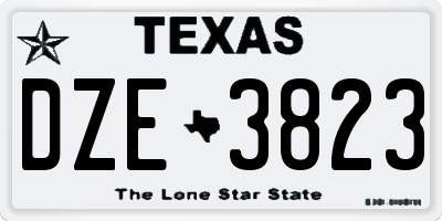 TX license plate DZE3823