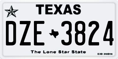 TX license plate DZE3824
