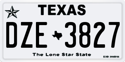 TX license plate DZE3827