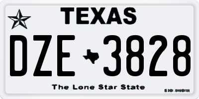 TX license plate DZE3828