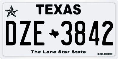 TX license plate DZE3842