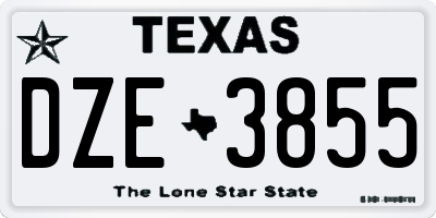 TX license plate DZE3855