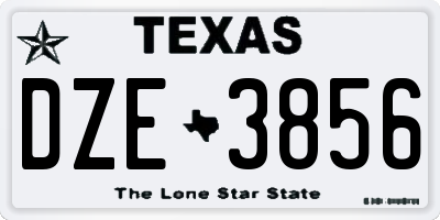 TX license plate DZE3856