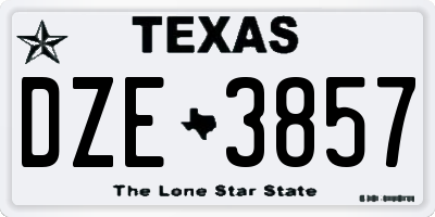 TX license plate DZE3857