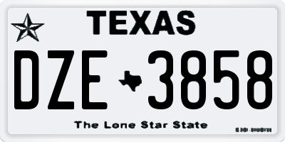 TX license plate DZE3858