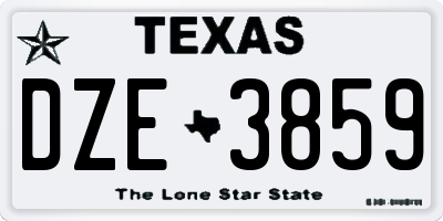 TX license plate DZE3859
