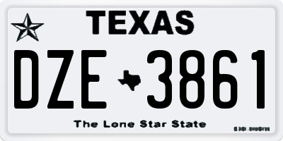 TX license plate DZE3861