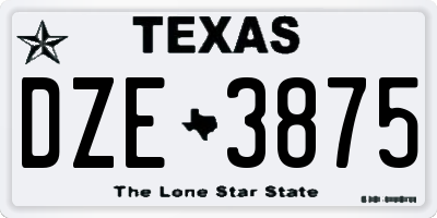 TX license plate DZE3875