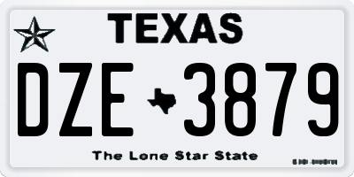 TX license plate DZE3879