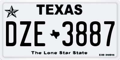 TX license plate DZE3887