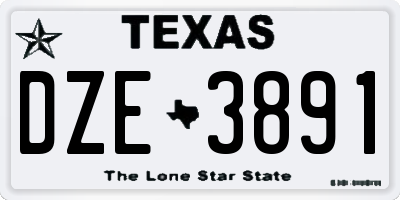 TX license plate DZE3891