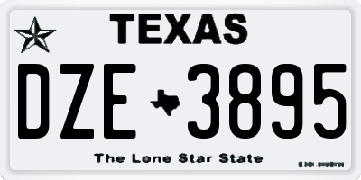 TX license plate DZE3895