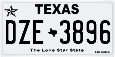 TX license plate DZE3896