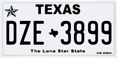 TX license plate DZE3899