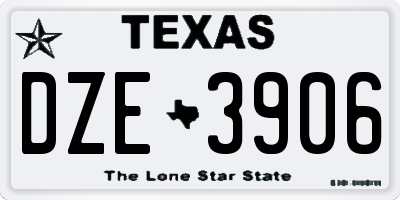 TX license plate DZE3906
