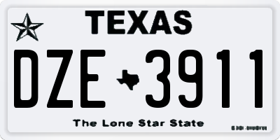 TX license plate DZE3911