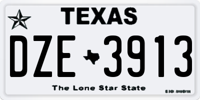 TX license plate DZE3913