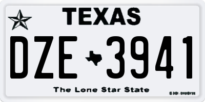 TX license plate DZE3941