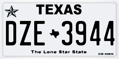 TX license plate DZE3944