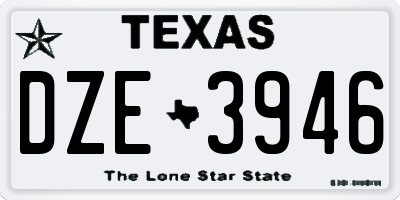 TX license plate DZE3946