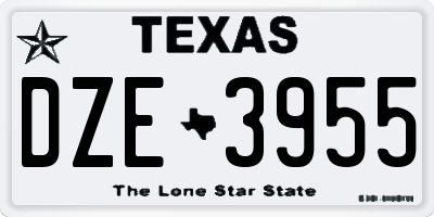TX license plate DZE3955