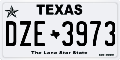 TX license plate DZE3973
