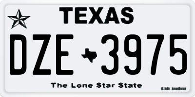 TX license plate DZE3975