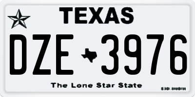 TX license plate DZE3976