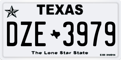 TX license plate DZE3979
