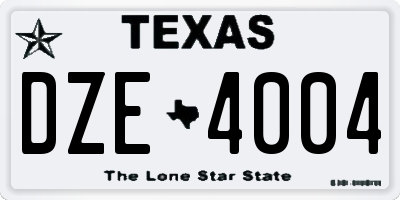 TX license plate DZE4004
