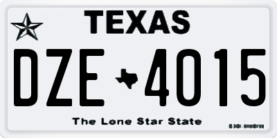 TX license plate DZE4015