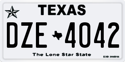 TX license plate DZE4042