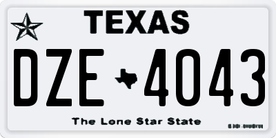 TX license plate DZE4043