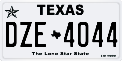 TX license plate DZE4044