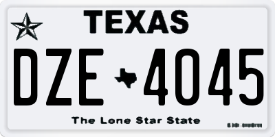 TX license plate DZE4045