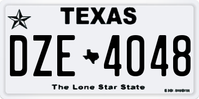 TX license plate DZE4048
