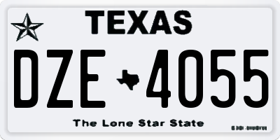 TX license plate DZE4055