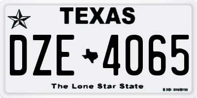 TX license plate DZE4065