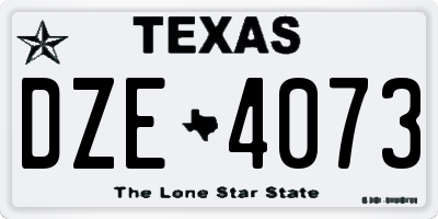 TX license plate DZE4073
