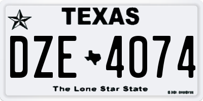 TX license plate DZE4074
