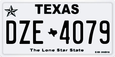 TX license plate DZE4079