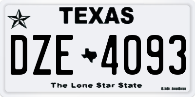 TX license plate DZE4093