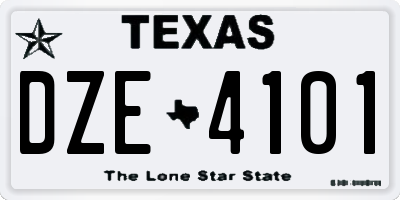 TX license plate DZE4101