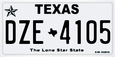 TX license plate DZE4105