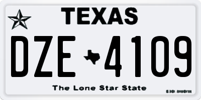 TX license plate DZE4109