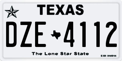 TX license plate DZE4112